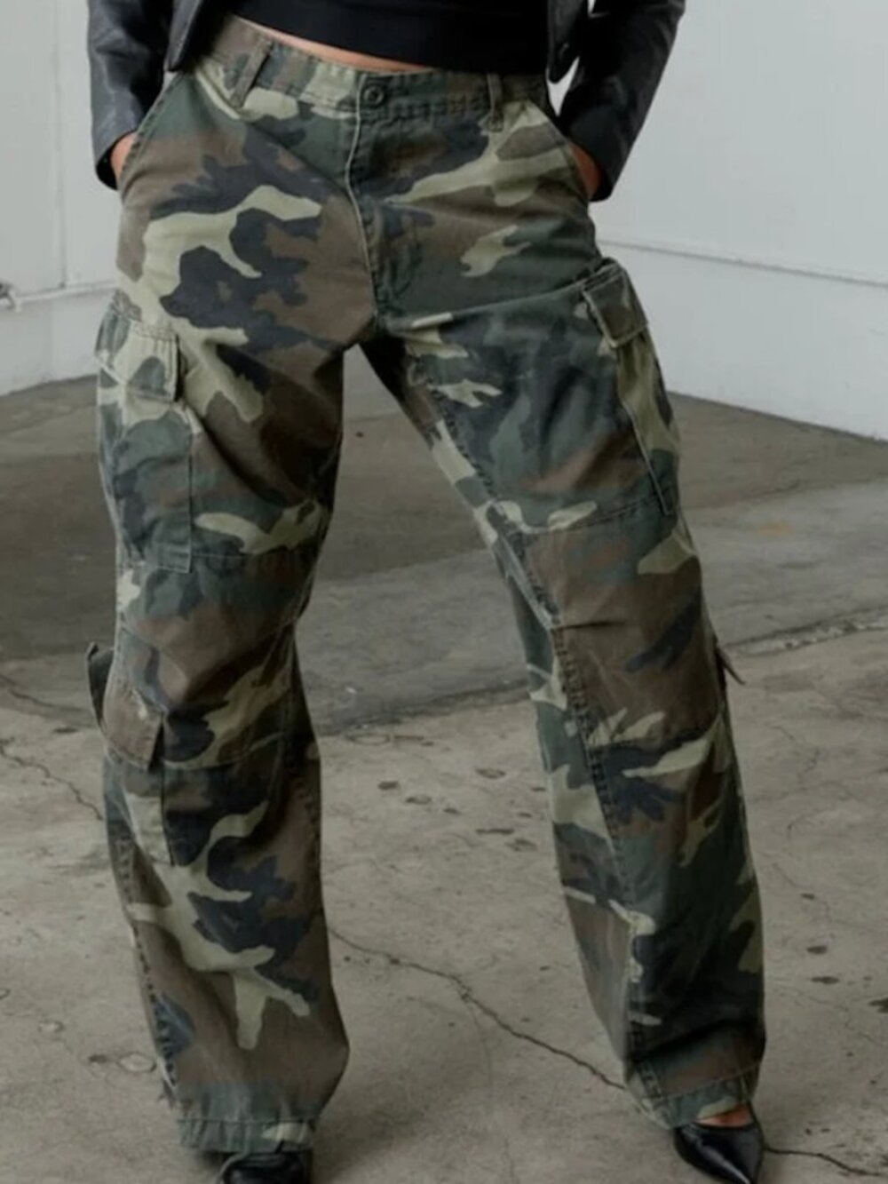 Local European Camo Distressed Cargo Pant
